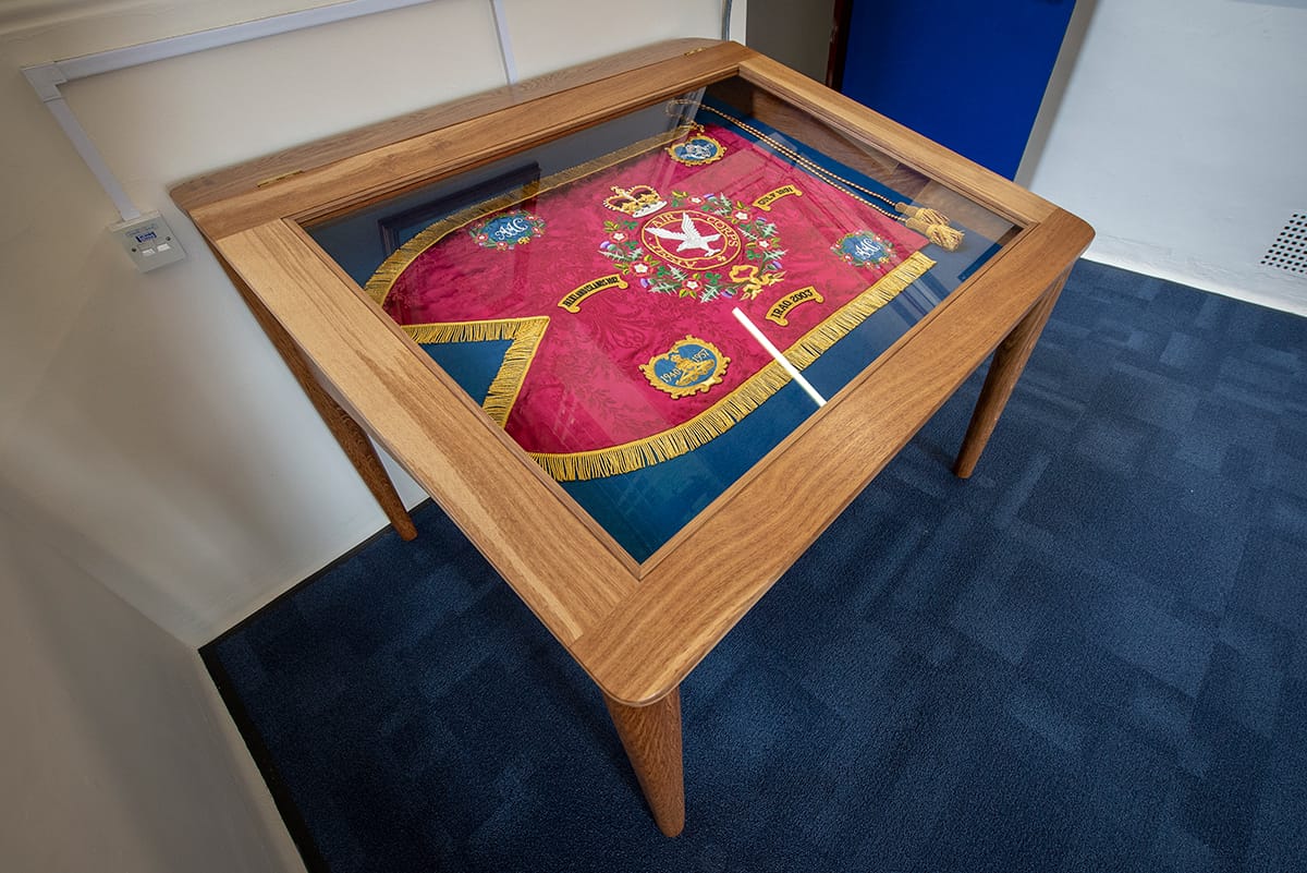 Army Air Corps Guidon Display Cabinet