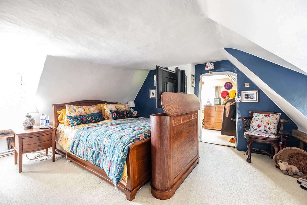 Oak Ottoman with hidden TV