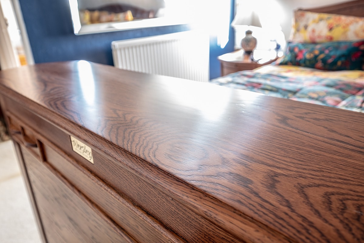 Oak Ottoman with hidden TV
