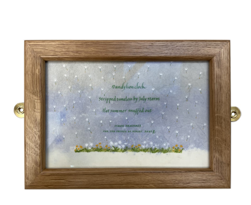 Framed vellum for HRH Prince of Wales