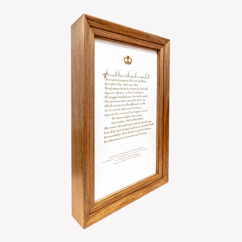 Framed vellum for King Charles III on his Coronation