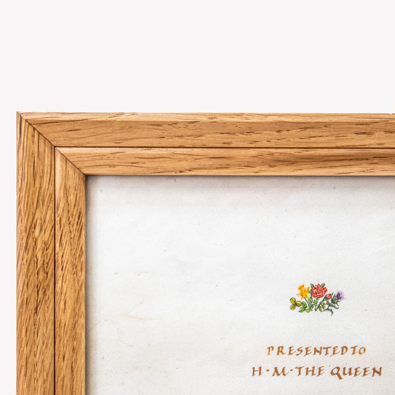 Framed vellum for HM The Queen on her Platinum Jubilee